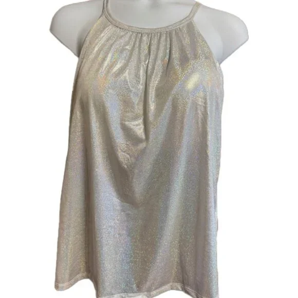 Sparkle High Neck Built in Bra Top 2x NWT - Picture 3 of 5